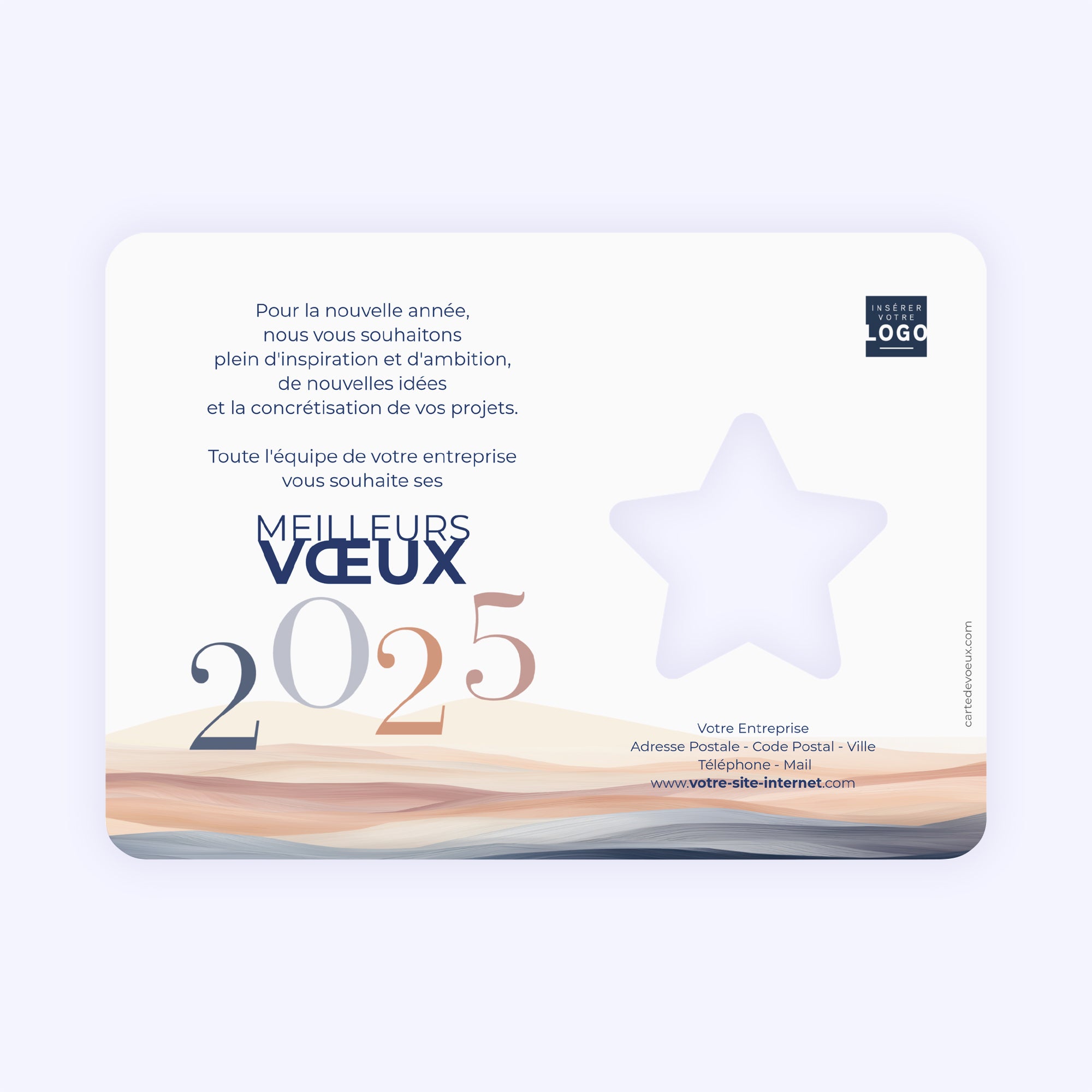 Douces vagues | Vœux professionnels • Carte de voeux photo N° 2