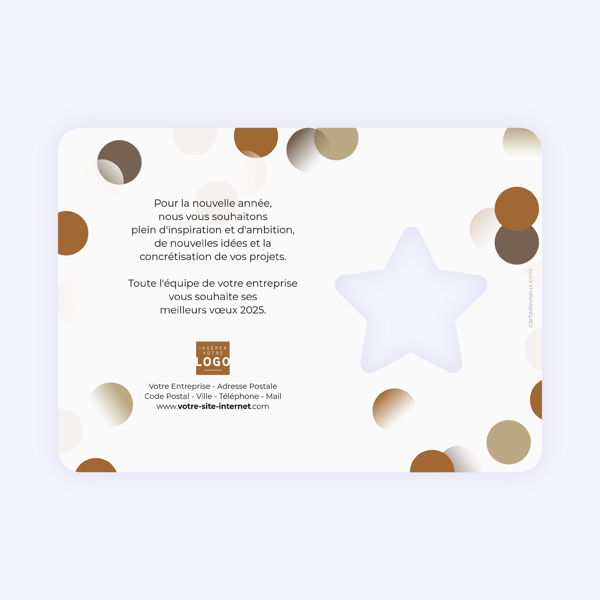 Brown confetti | Vœux professionnels • Carte de voeux photo N° 2