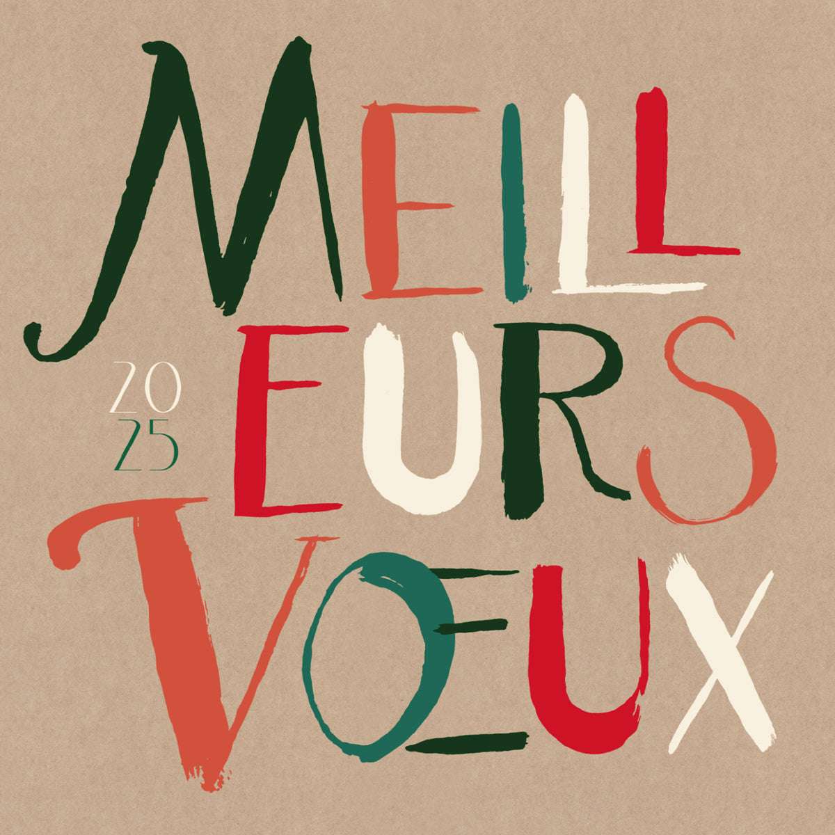 Calligraphie de Noël kraft | Vœux professionnels • Carte virtuelle photo N° 1