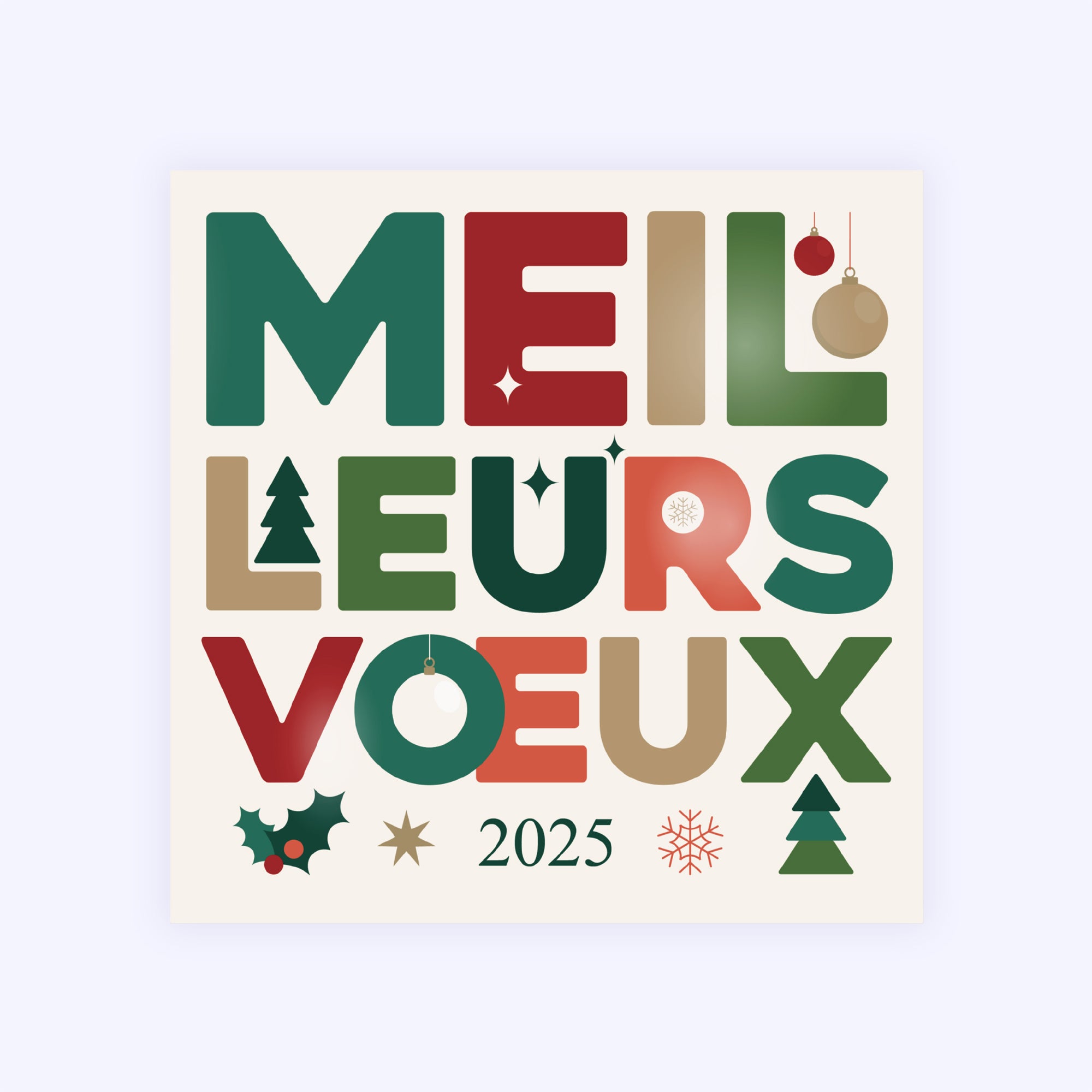 Xmas typo | Vœux professionnels • Carte de voeux photo N° 1