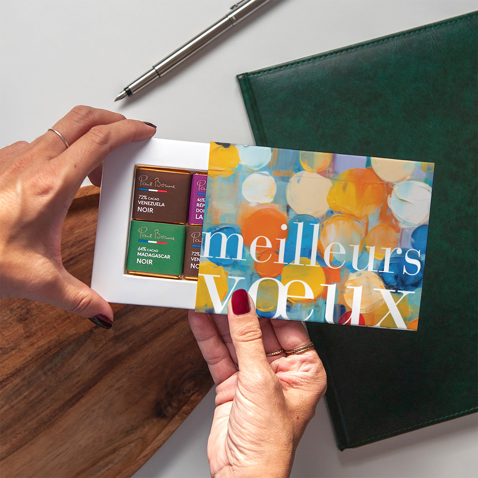 Peinture artistique | Vœux professionnels • Carte chocolats photo N° 2