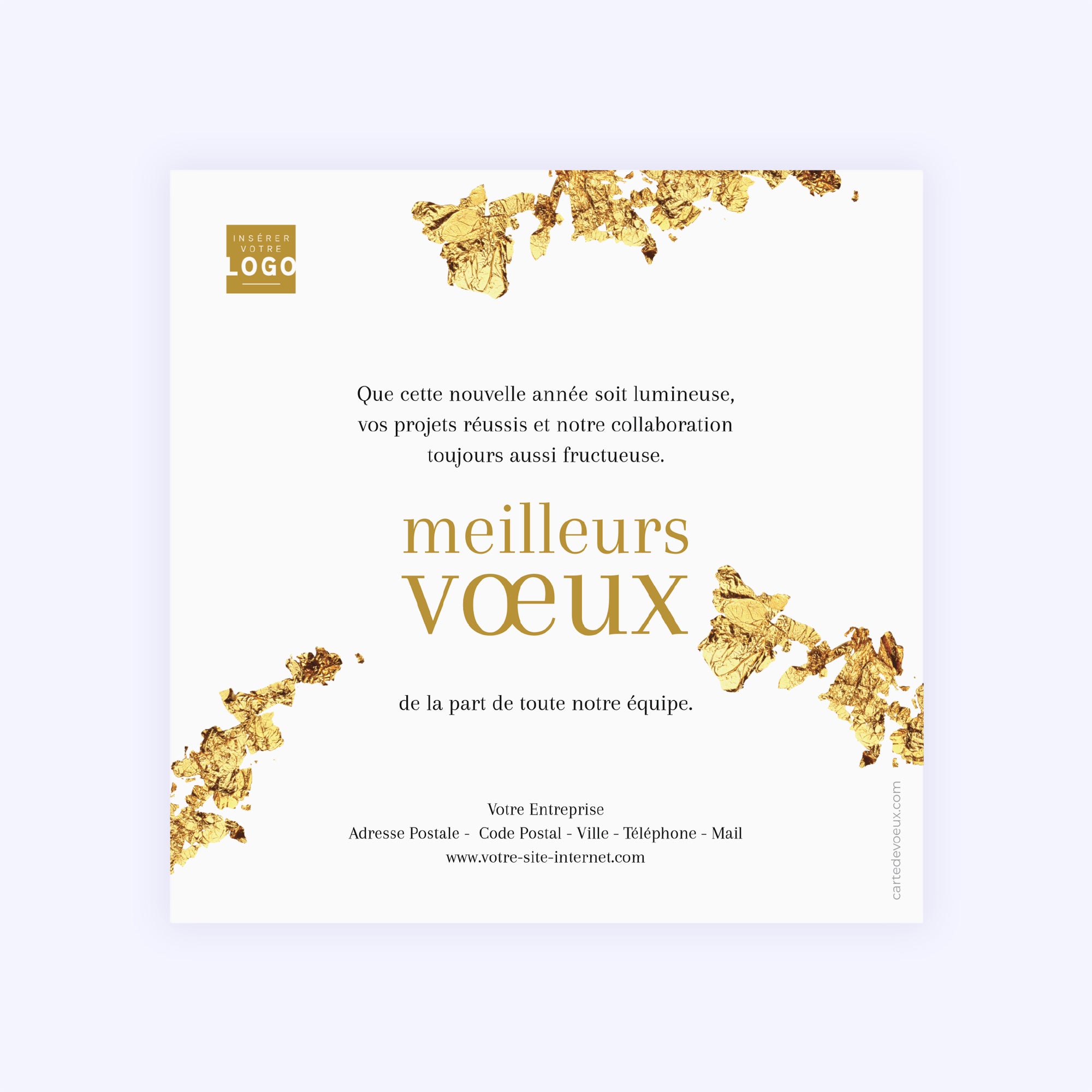 Feuille d'or | Vœux professionnels • Carte de voeux photo N° 2