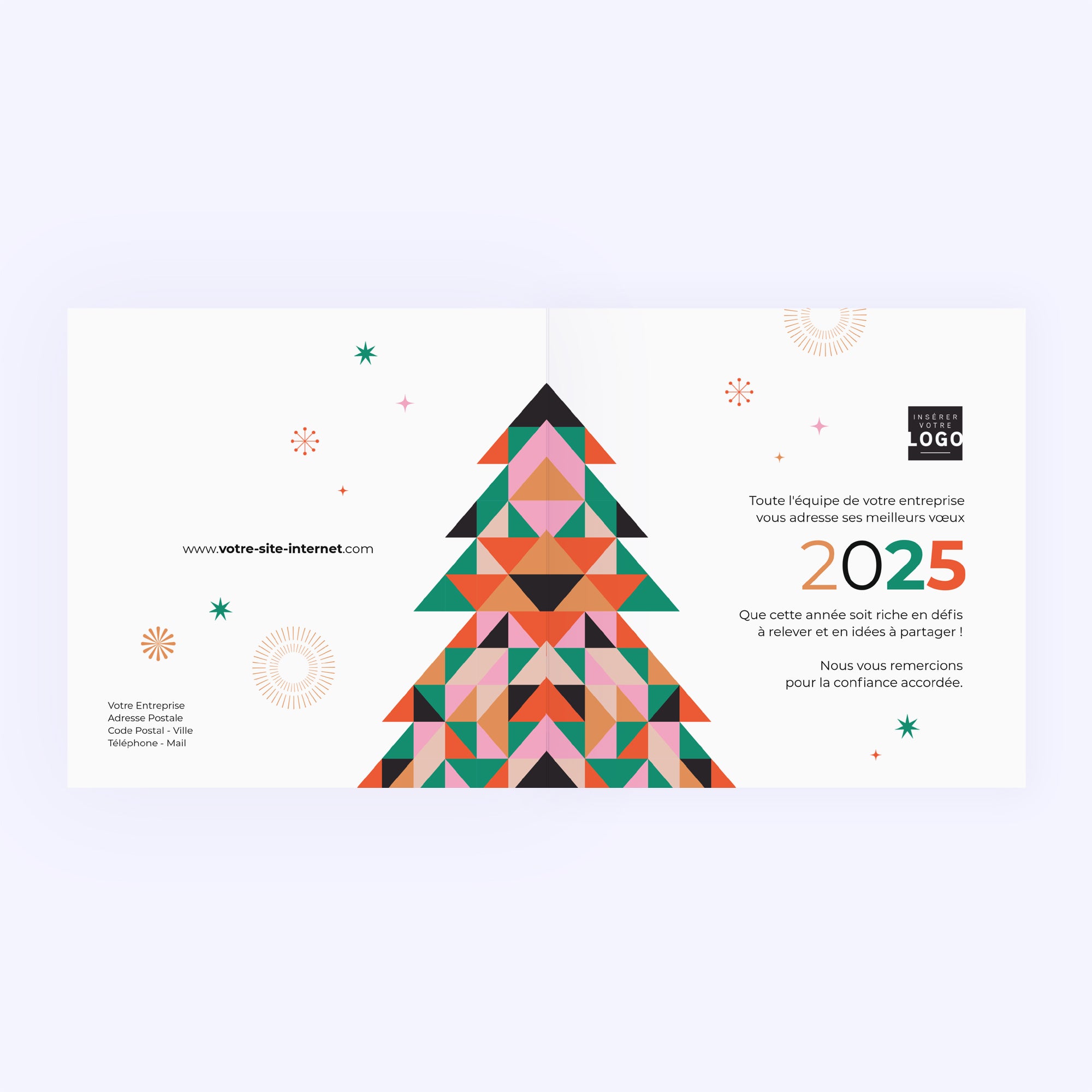 Sapin graphique | Vœux professionnels • Carte de voeux photo N° 2