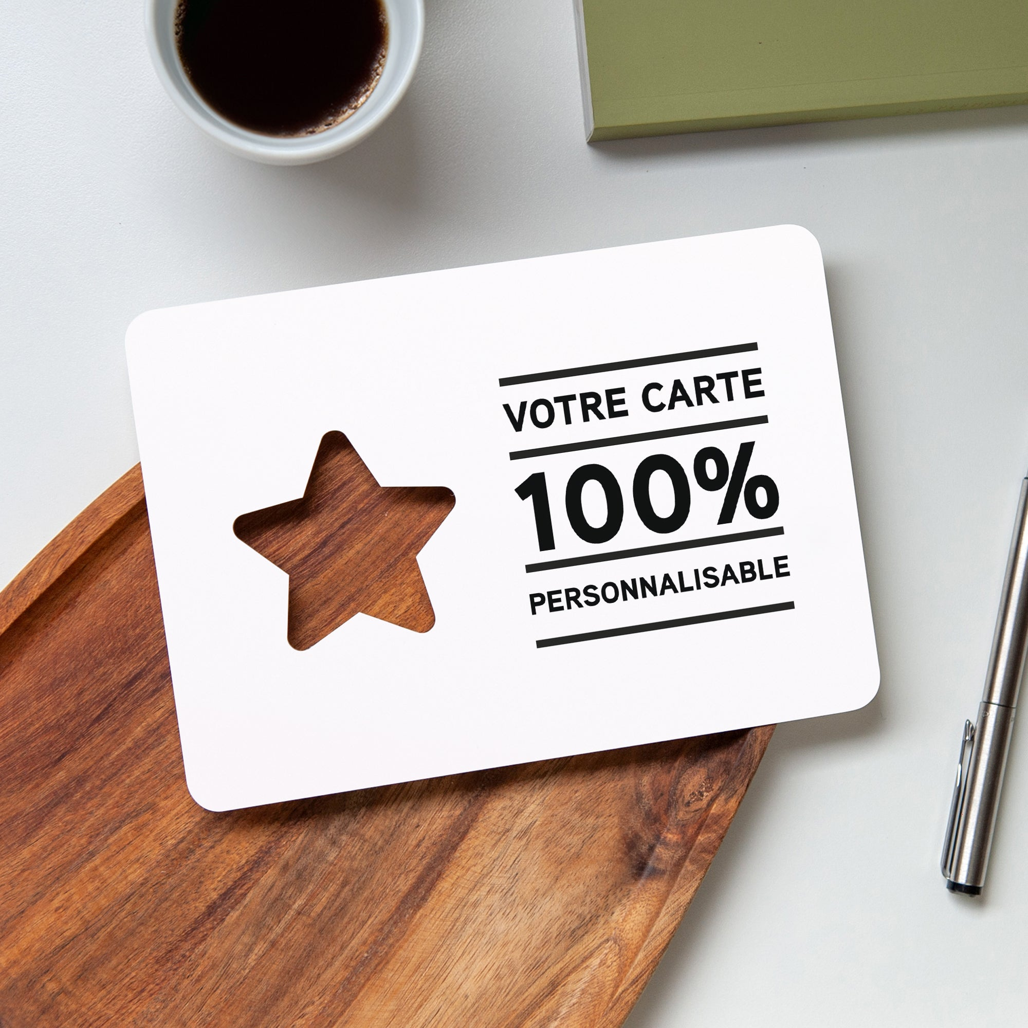 carte de voeux 100% personnalisable découpe étoile